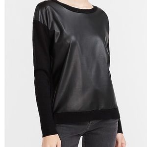 🕷EXPRESS Faux Leather Front Sweater🕷